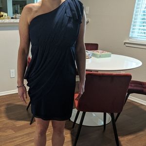 Navy one shoulder dress